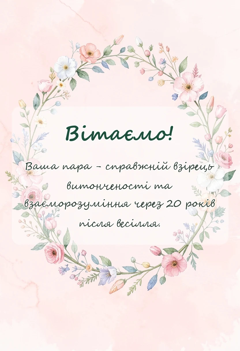 вітальна листівка - порцелянове весілля картинки привітання