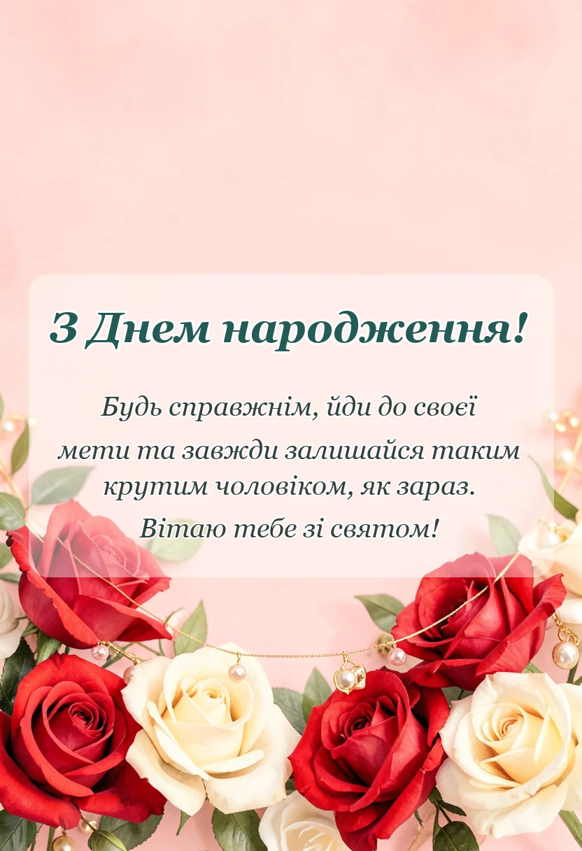листівка з побажанням - привітання з днем народження другу своїми словами