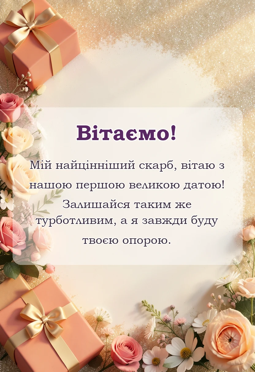 красива листівка: привітання чоловікові з 10 роками весілля