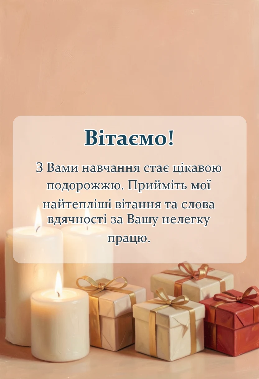 святкова картинка: привітання вчительці з днем вчителя