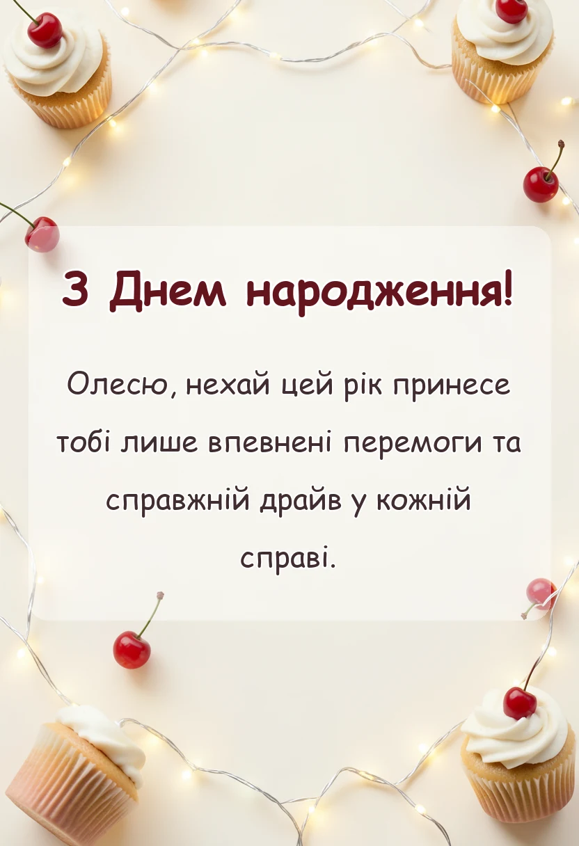вітальна листівка - привітання з днем народження олеся картинки