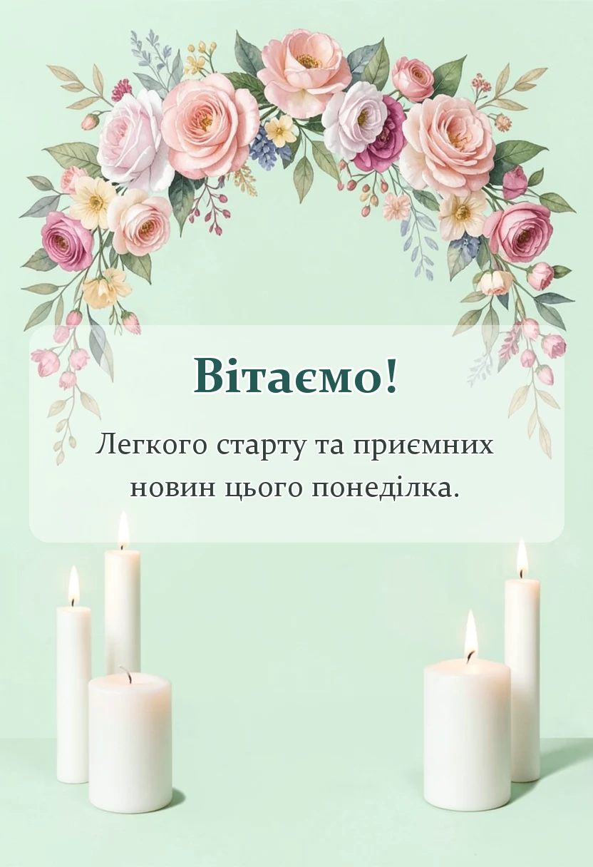 листівка з побажанням - картинки гарного понеділка