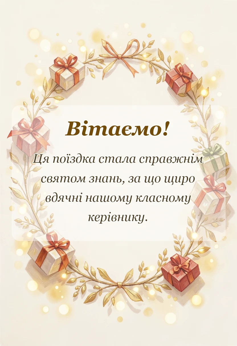 унікальна листівка - подяка класному керівнику за екскурсію