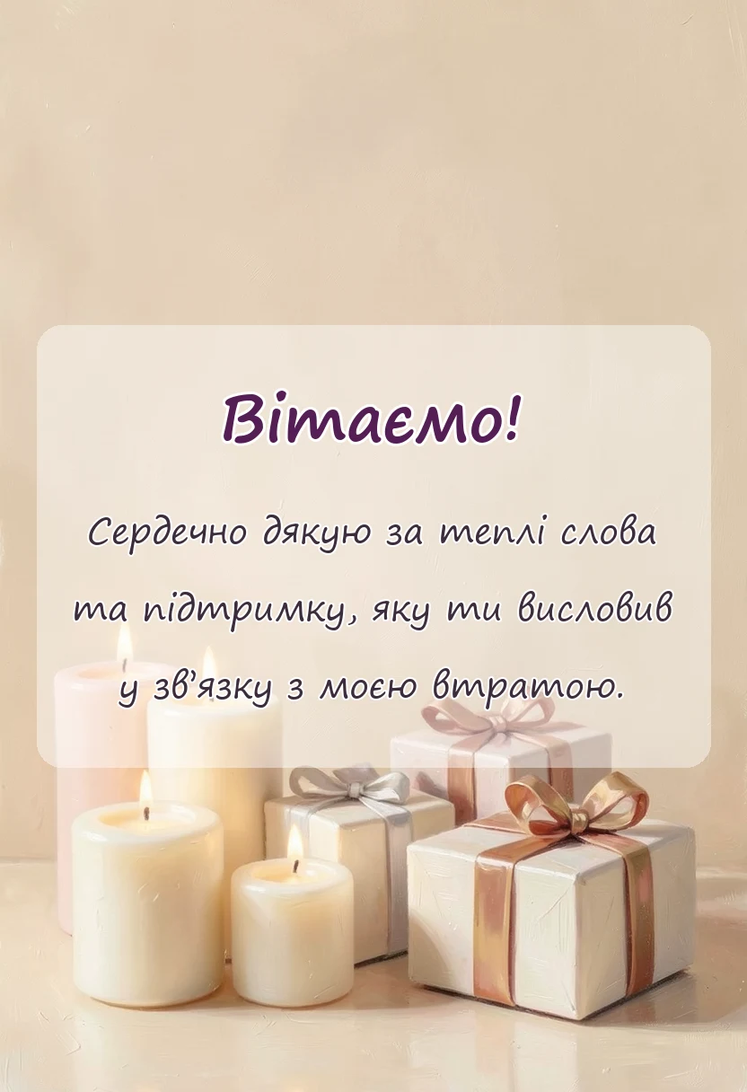 красива листівка: подяка за співчуття з приводу смерті чоловіка