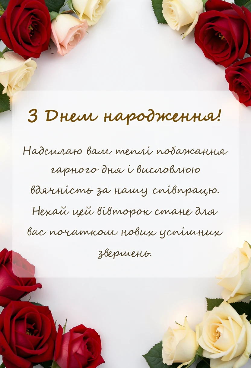 вітальна листівка - побажання гарного дня своїми словами