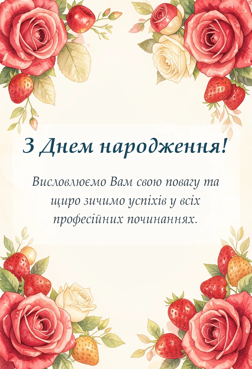 красива листівка: привітання з днем народження дорослому