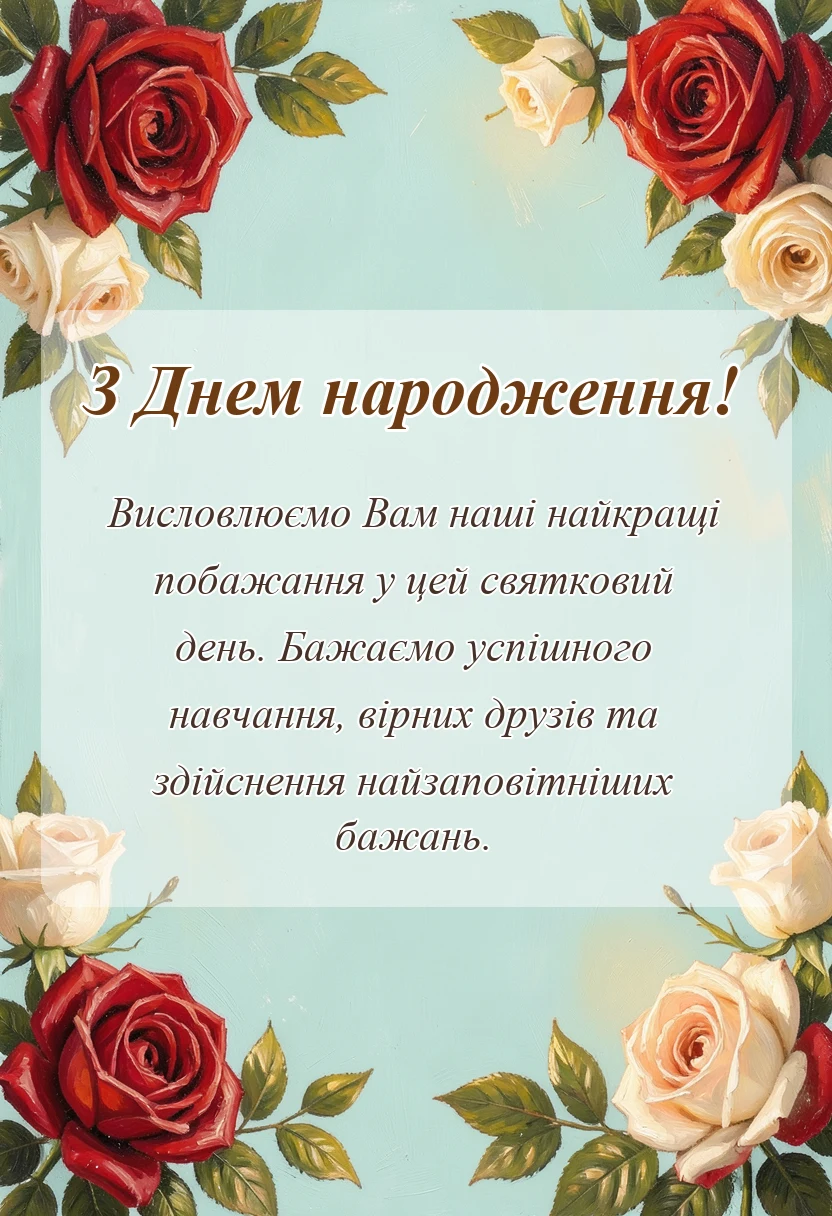 вітальна листівка - привітання з днем народження малечі