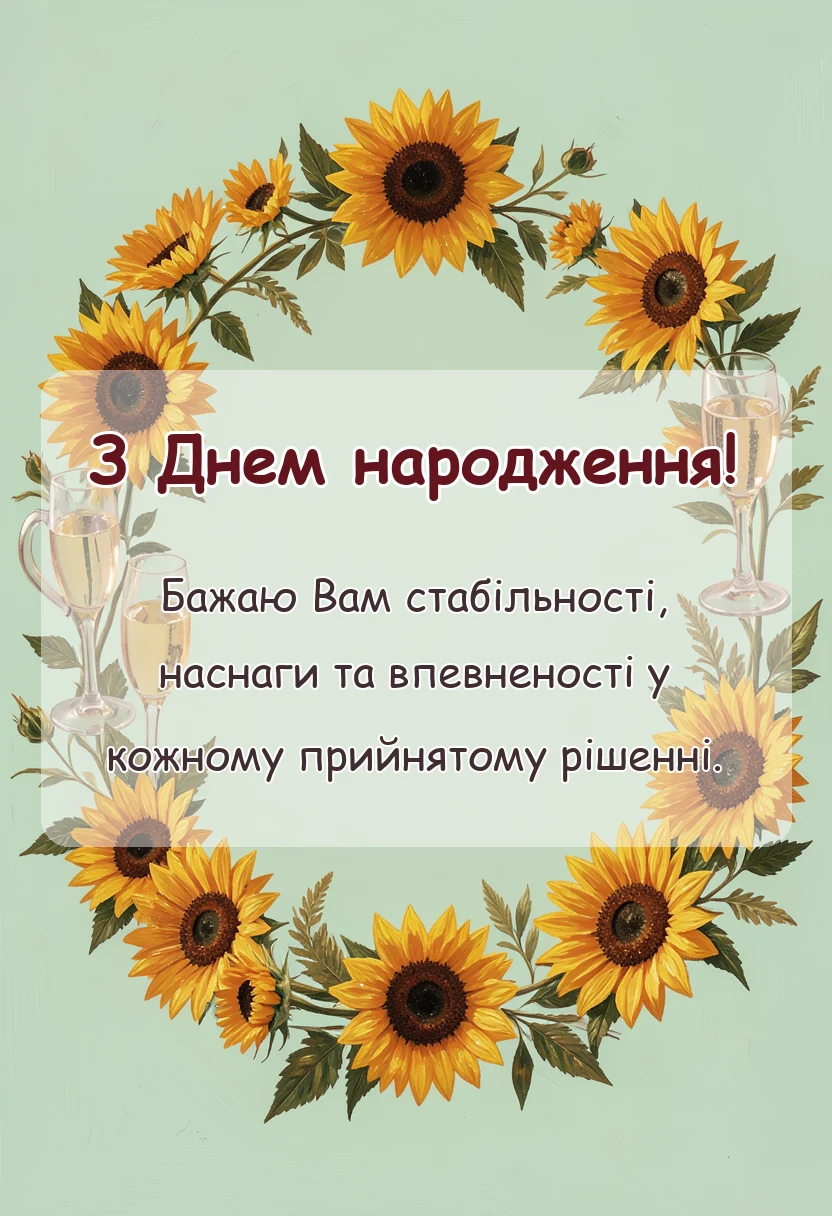 листівка з побажанням - привітання з днем народження малюнки
