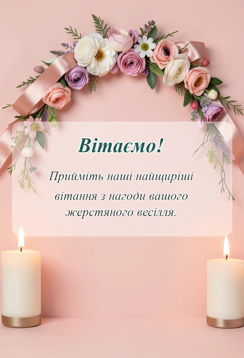 унікальна листівка - привітання з річницею весілля 8 років