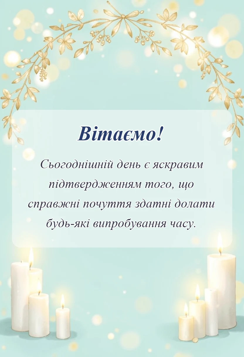 красива листівка: привітання з двадцятою річницею весілля