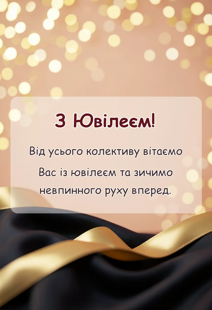 унікальна листівка - оригінальні привітання з ювілеєм
