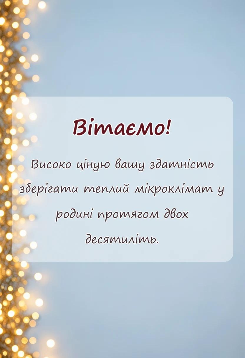 унікальна листівка - привітання з двадцятою річницею весілля