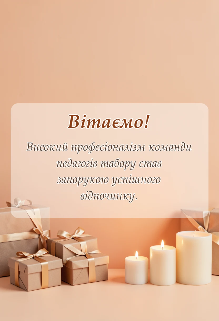 святкова картинка: подяка за дитячий табір своїми словами