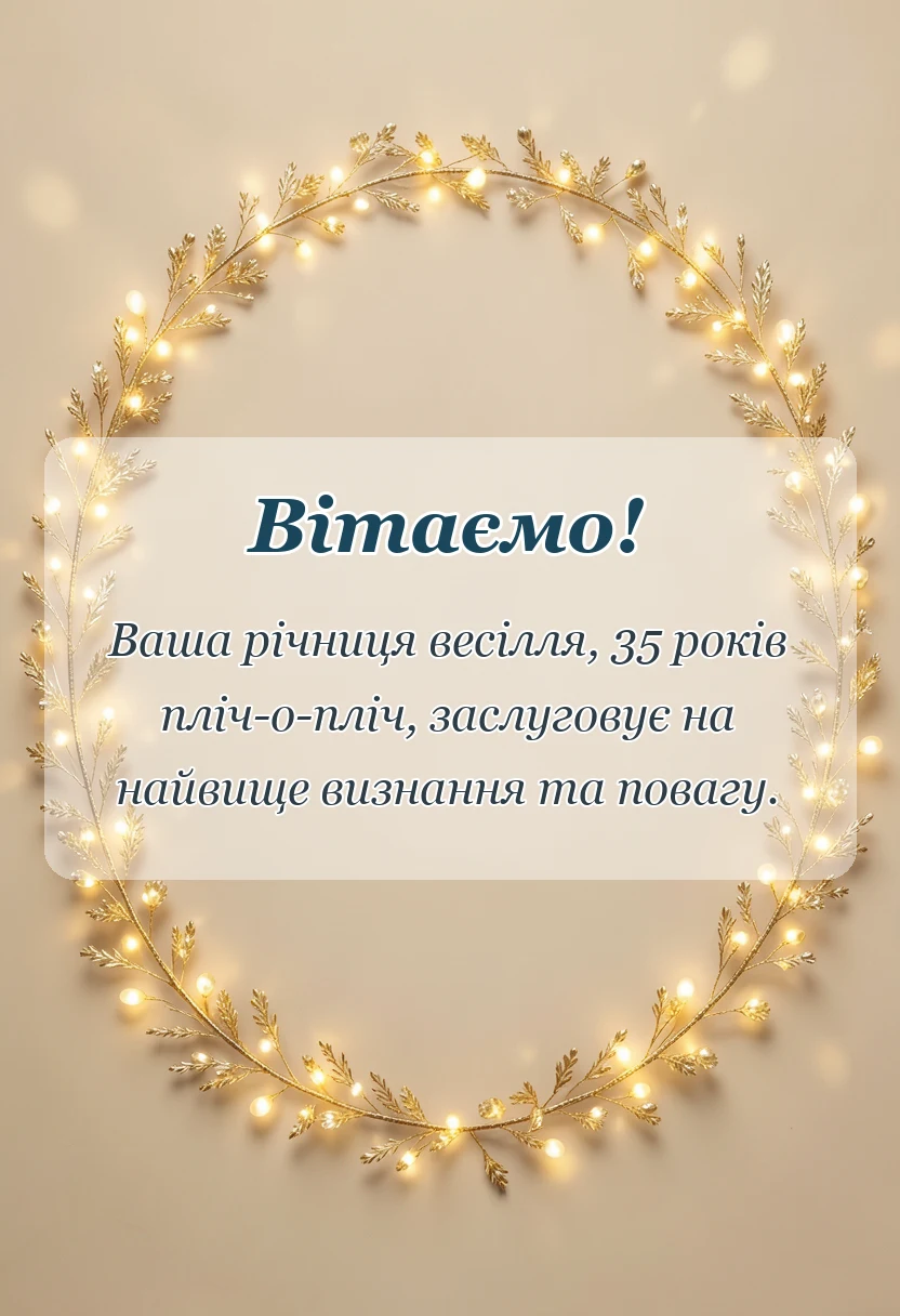 красива листівка: привітання з кораловим весіллям батькам