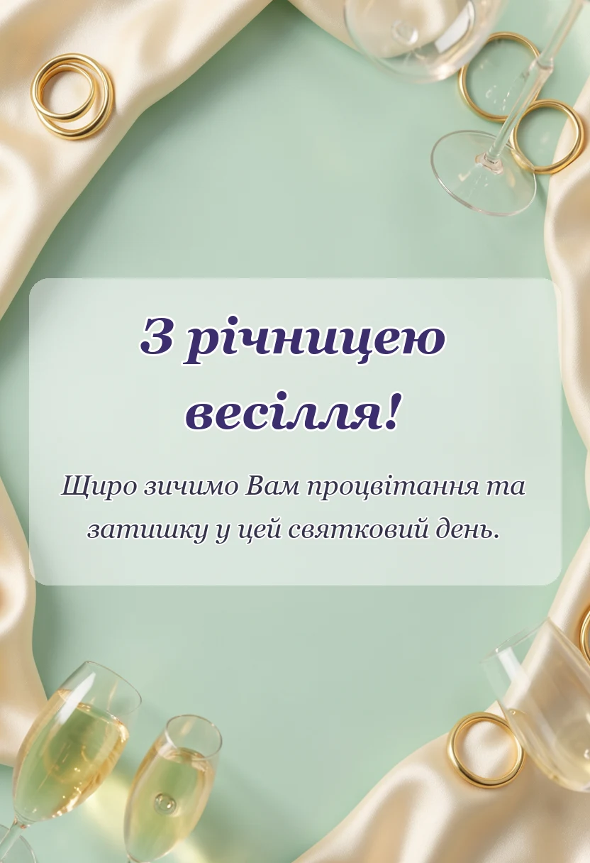 унікальна листівка - красиве привітання з річницею весілля