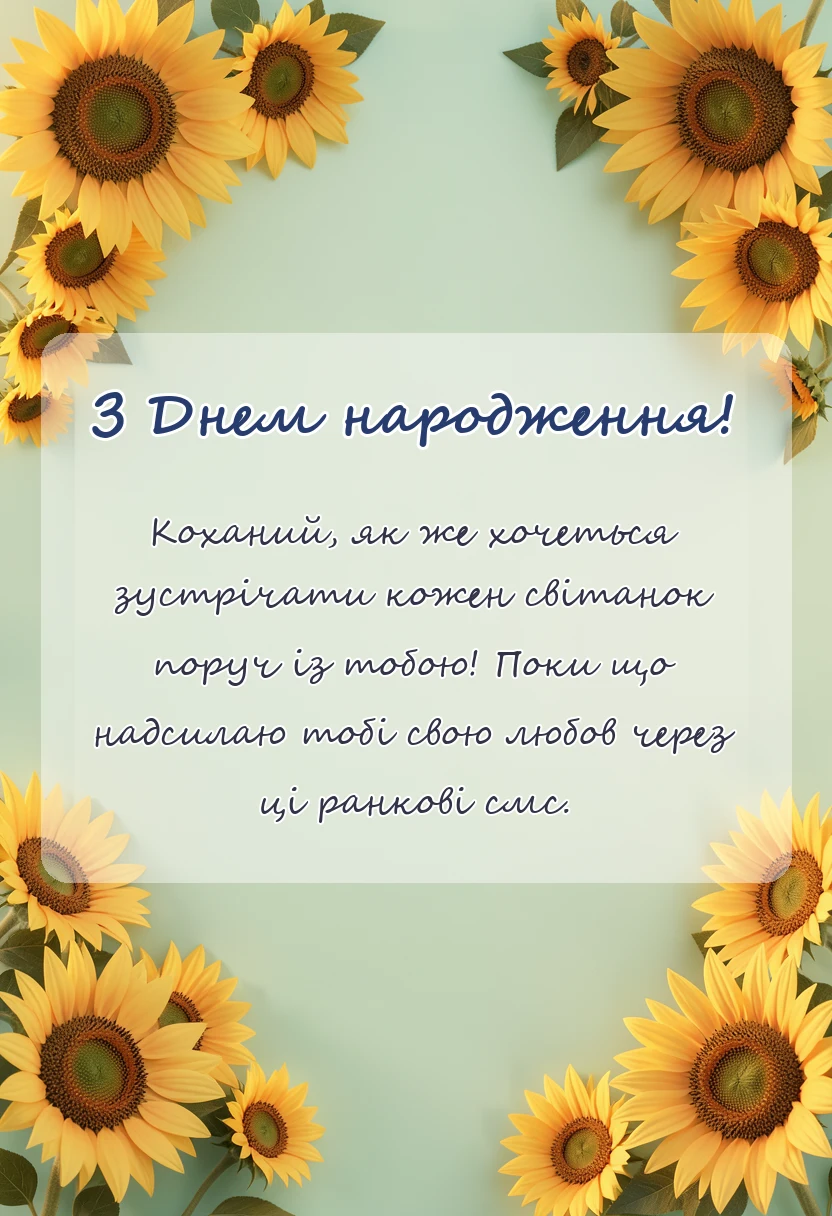 унікальна листівка - привітання доброго ранку коханому на відстані