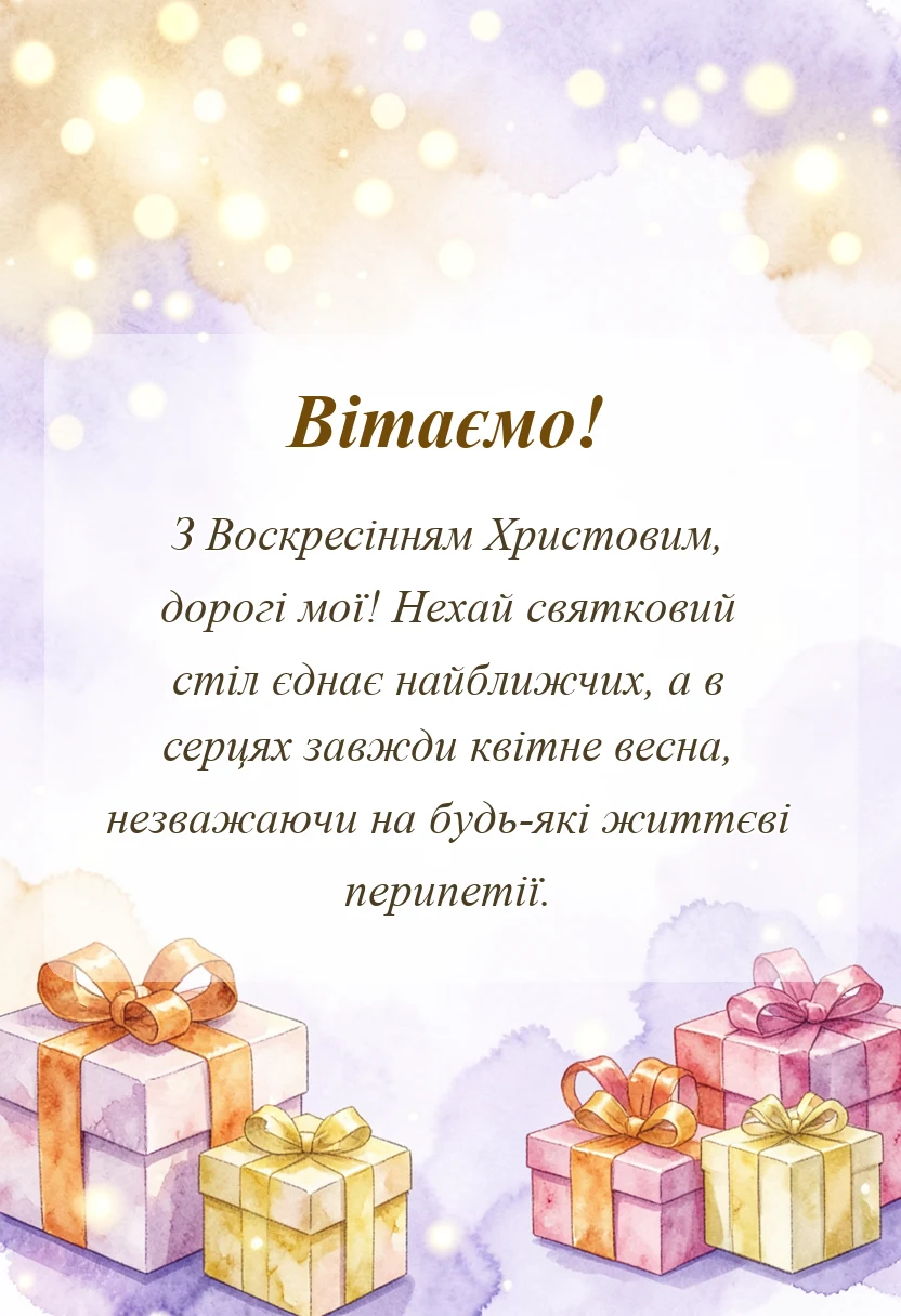 вітальна листівка - привітання з великоднем з картинками