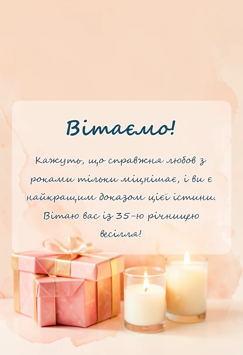 святкова картинка: привітання з кораловим весіллям батькам