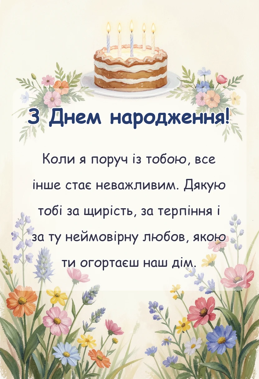 листівка з побажанням - привітання коханому своїми словами