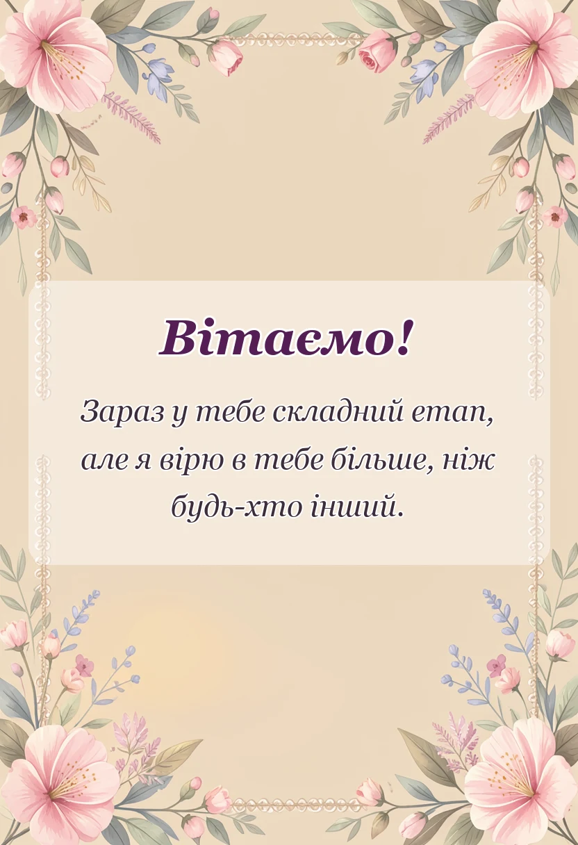 листівка з побажанням - сильні слова підтримки