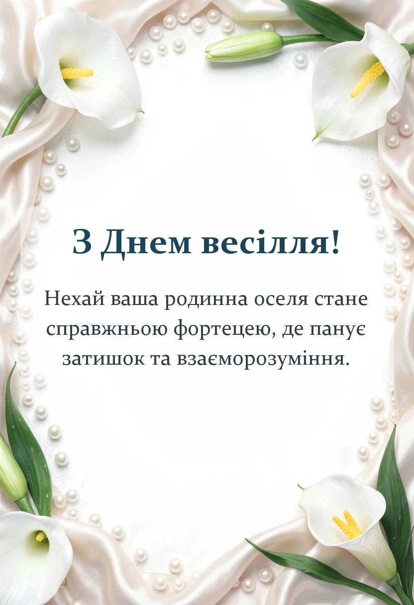 листівка з побажанням - гарні привітання з весіллям