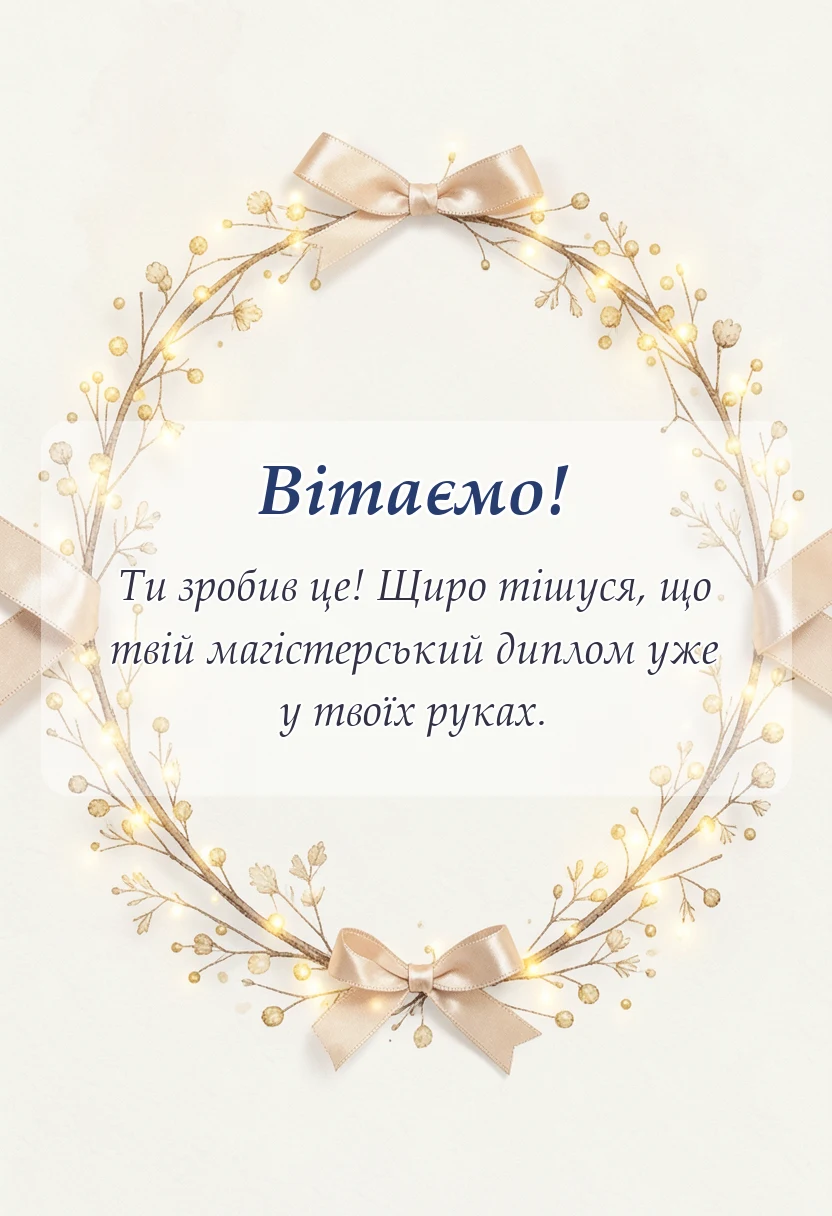 унікальна листівка - привітання з закінченням магістратури