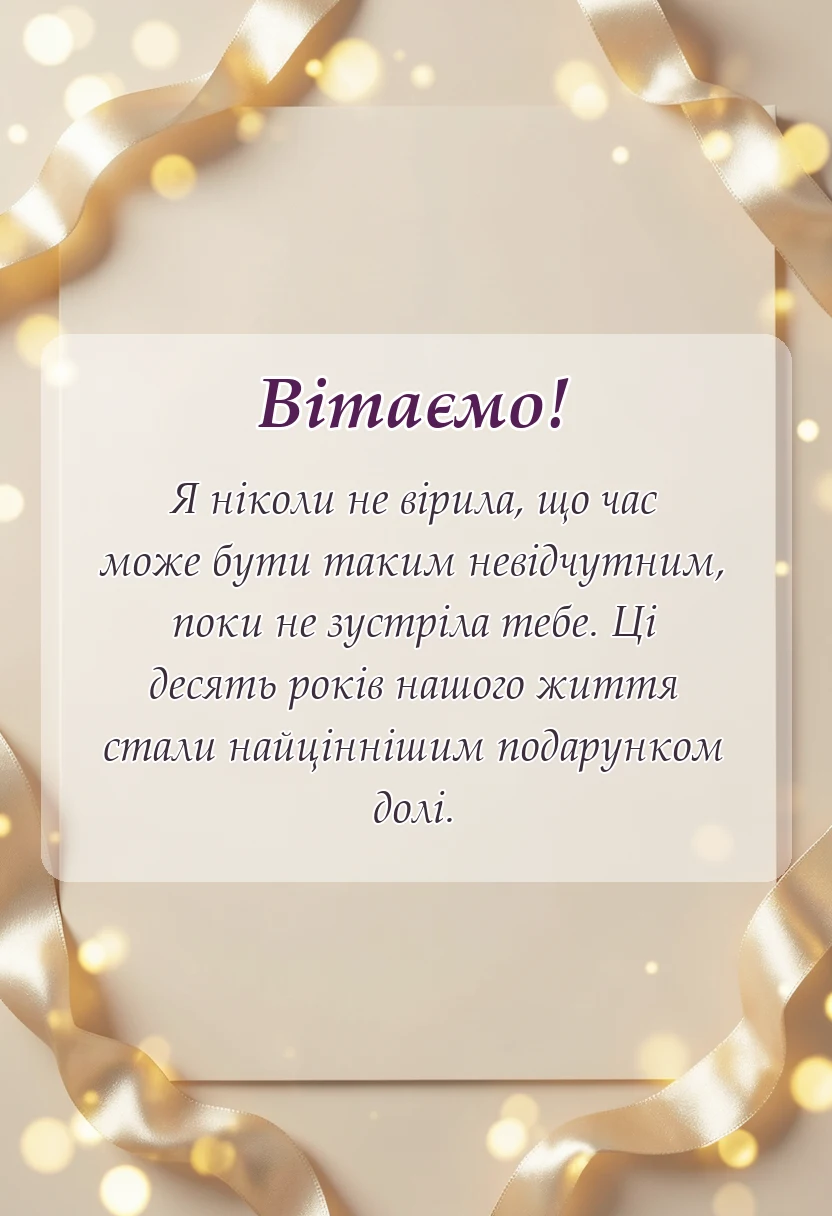 вітальна листівка - картинки чоловікові з 10 роками весілля