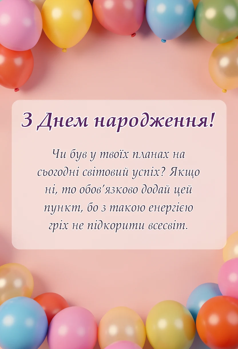 вітальна листівка - побажання гарного дня своїми словами