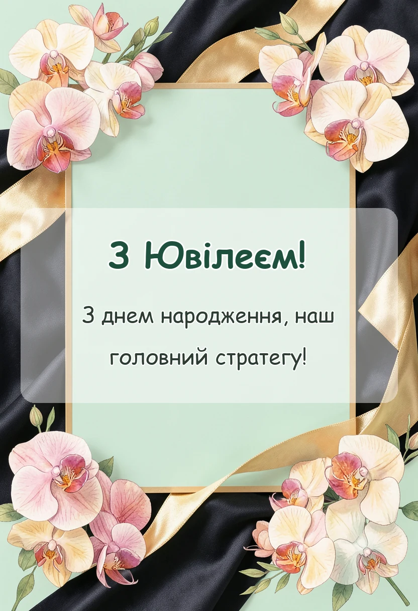 красива листівка: привітання з ювілеєм керівнику