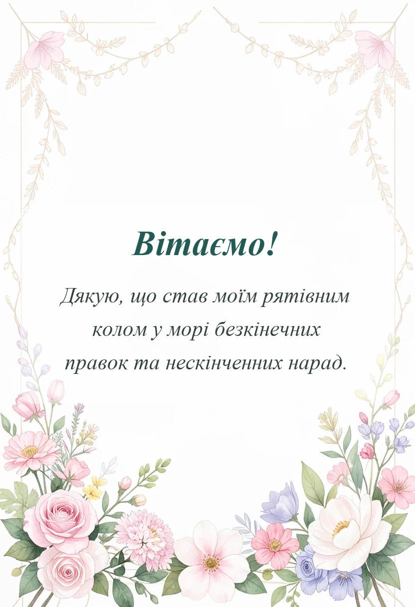 вітальна листівка - слова подяки колегам