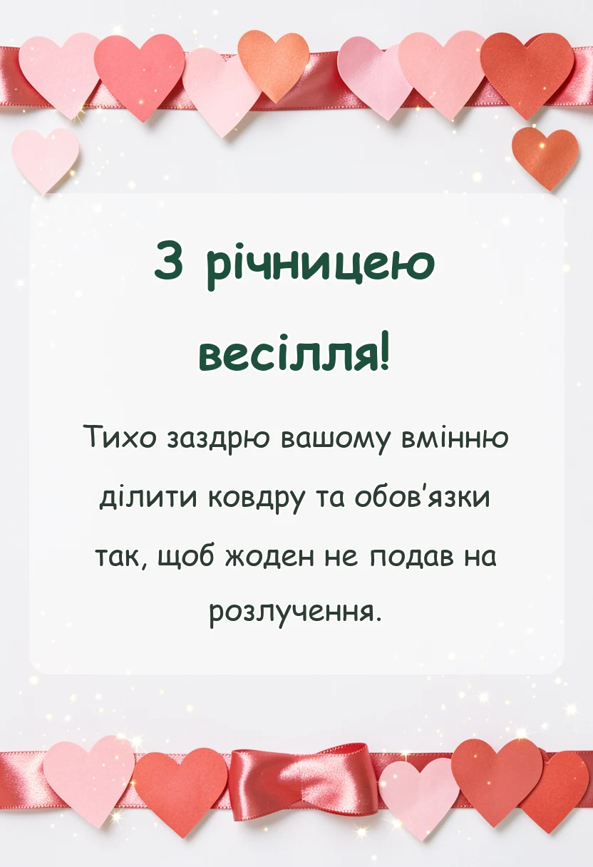 красива листівка: красиве привітання з річницею весілля