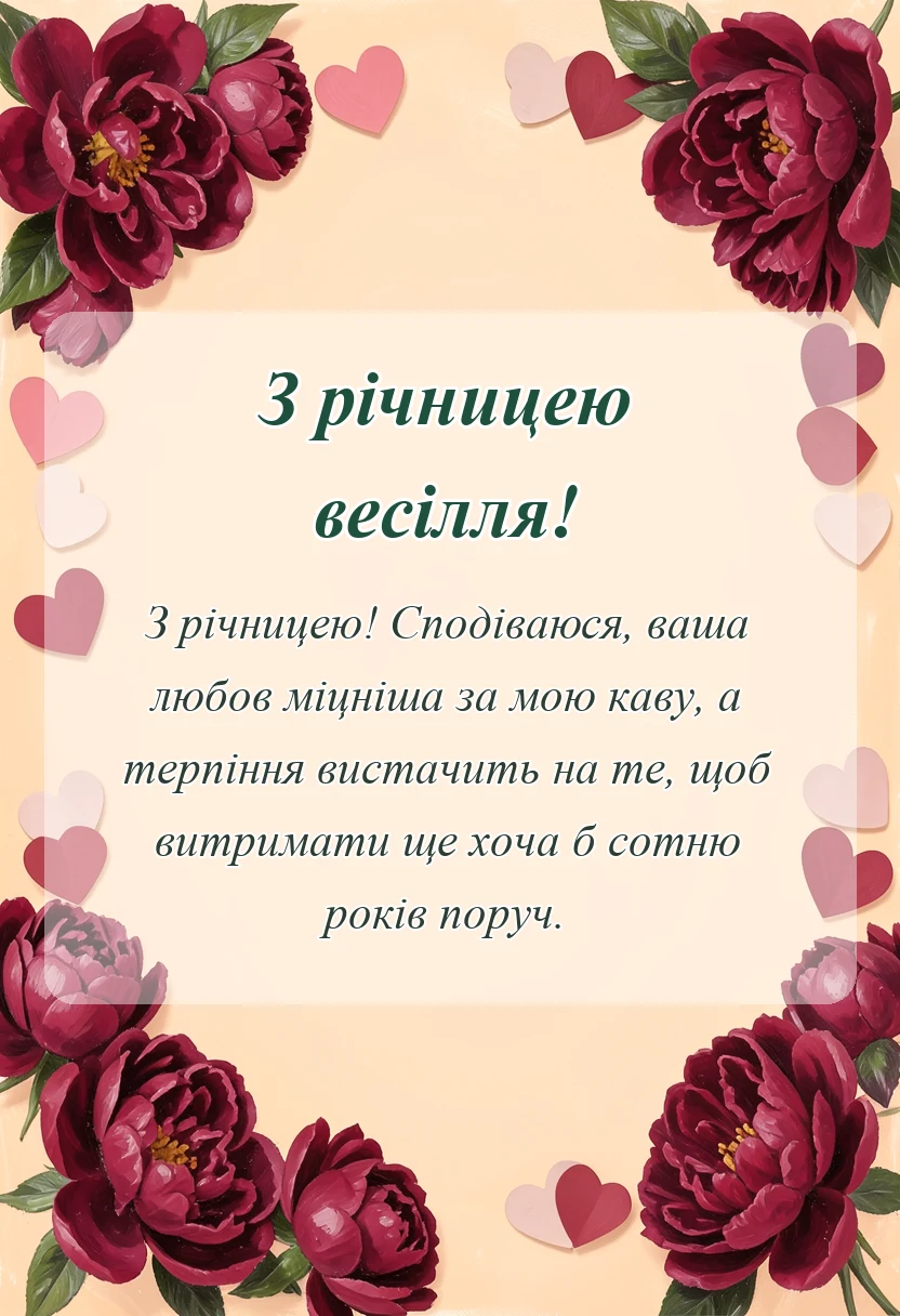 вітальна листівка - привітання з річницею весілля картинки