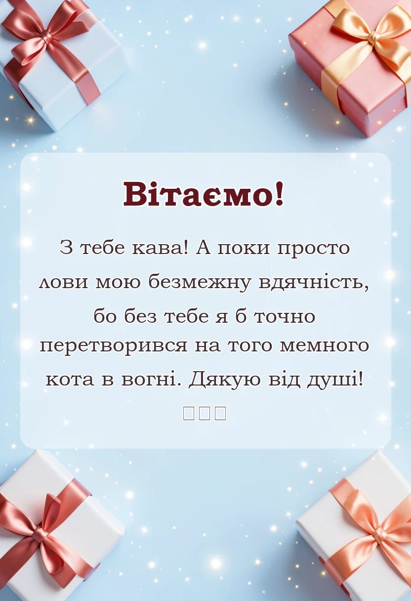 унікальна листівка - смайлик щиро дякую
