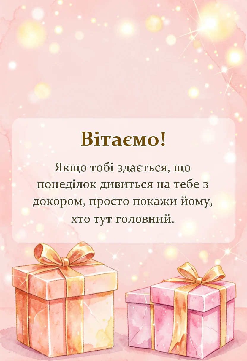 вітальна листівка - картинки мирного понеділка українською