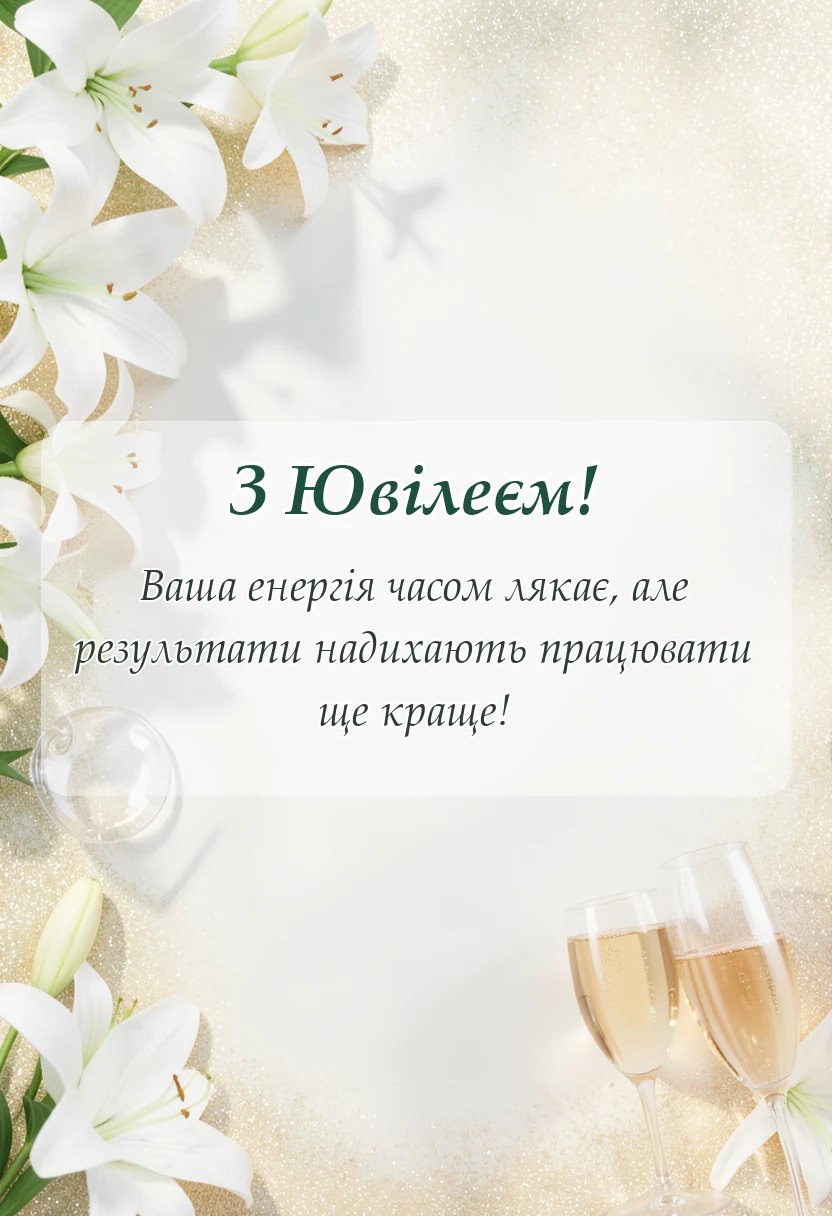 вітальна листівка - привітання з ювілеєм керівнику