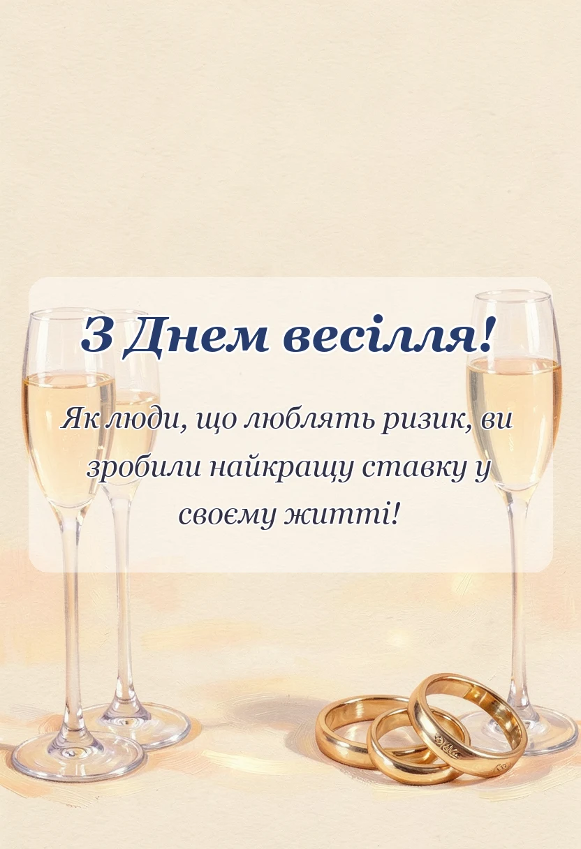 красива листівка: гарні привітання з весіллям