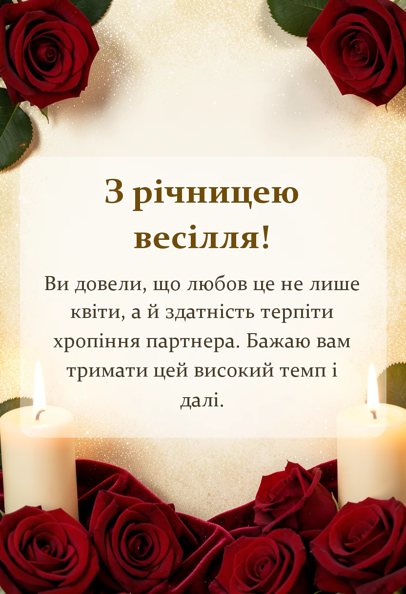 вітальна листівка - красиве привітання з річницею весілля
