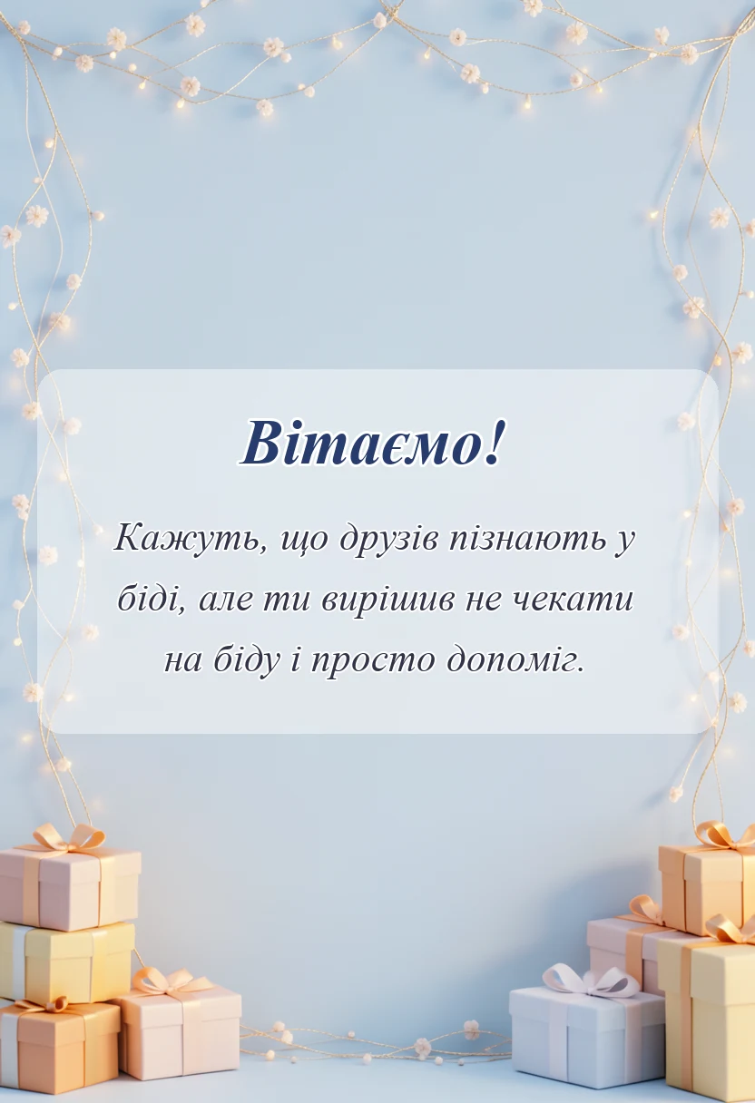 вітальна листівка - подяка своїми словами
