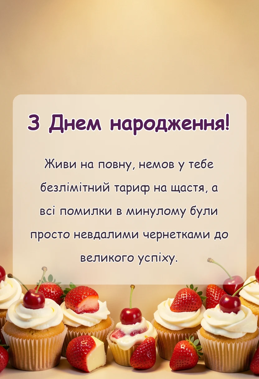 вітальна листівка - що побажати на день народження коротко