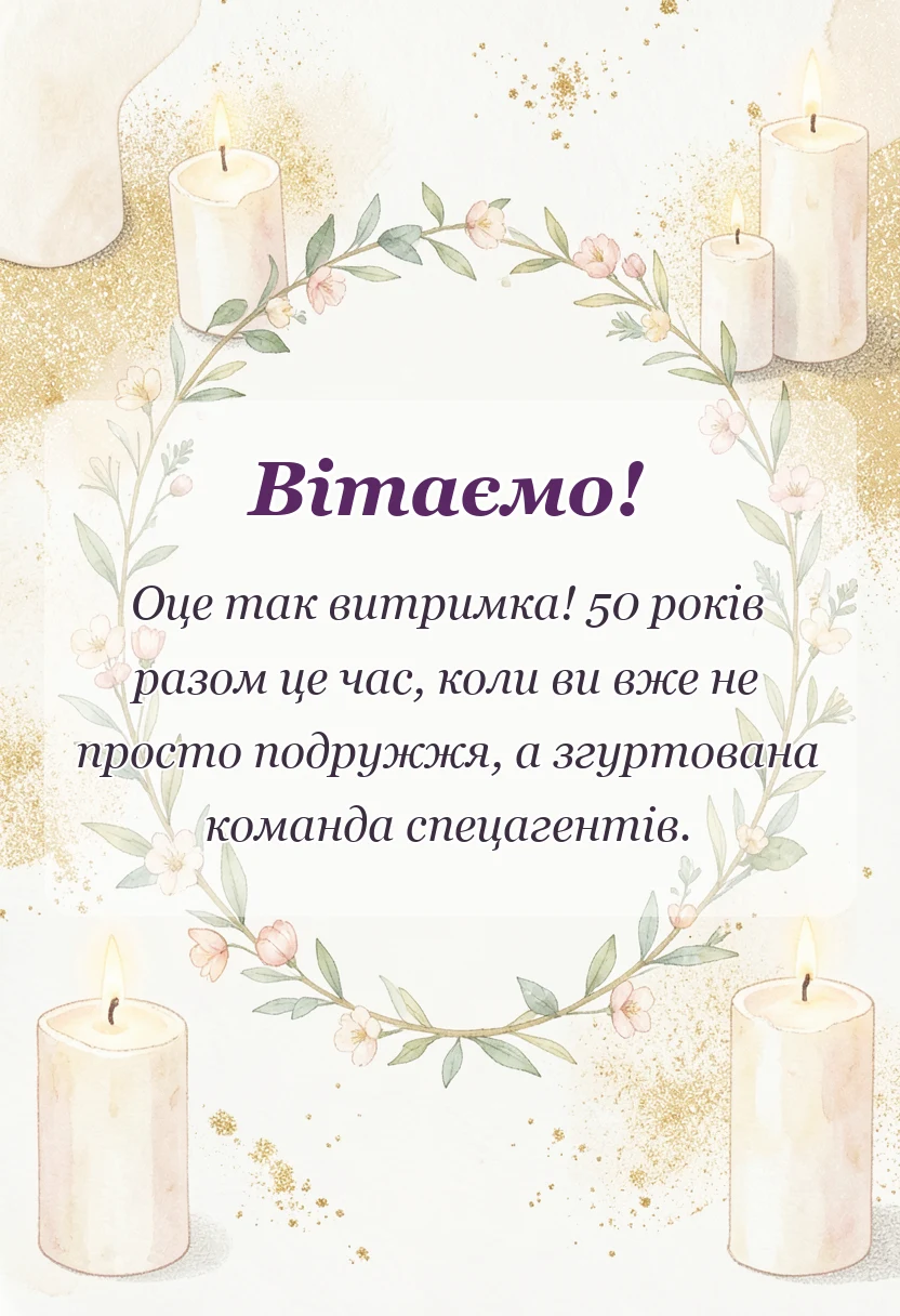 унікальна листівка - картинки з 50 роками весілля