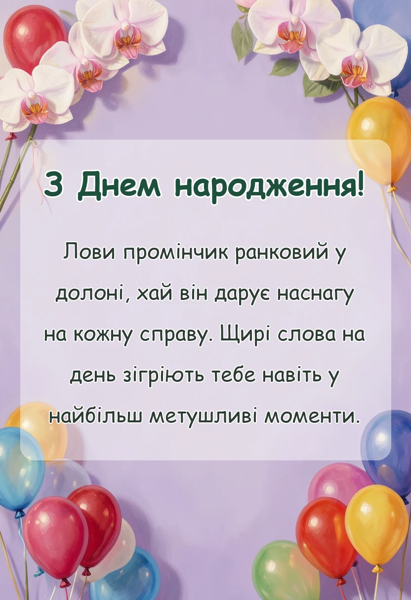 святкова картинка: побажання гарного дня своїми словами