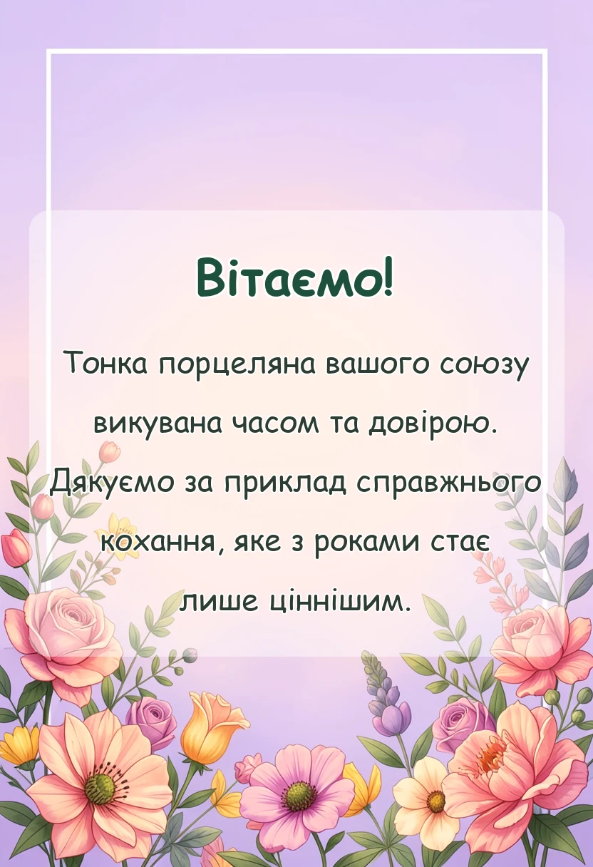 святкова картинка: порцелянове весілля картинки привітання