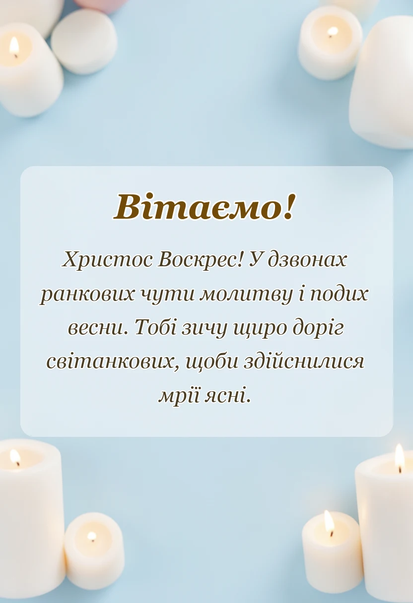 вітальна листівка - привітання з великоднем з картинками