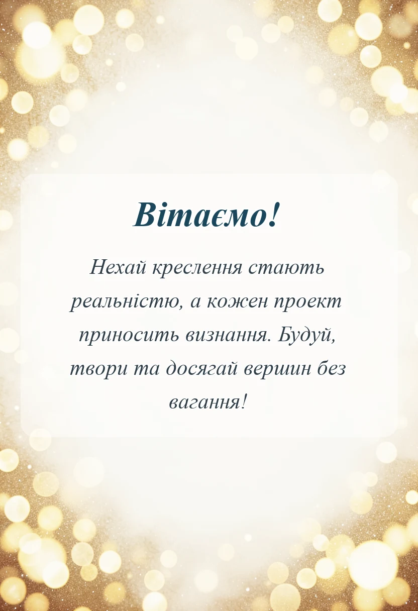красива листівка: привітання з днем будівельника