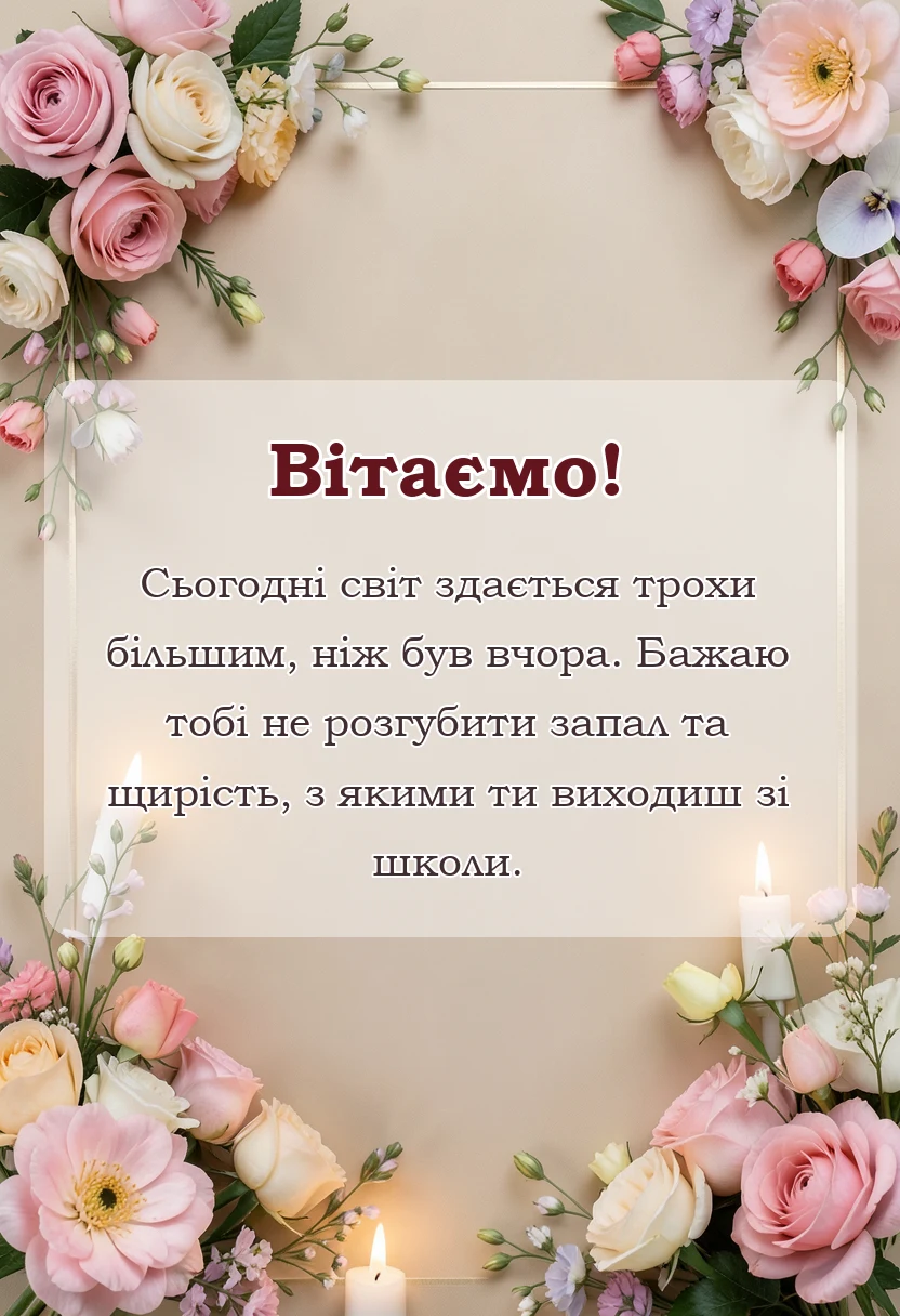 вітальна листівка - привітання з останнім дзвоником