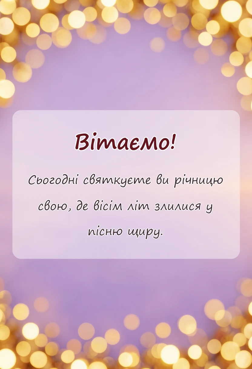 унікальна листівка - привітання з річницею весілля 8 років
