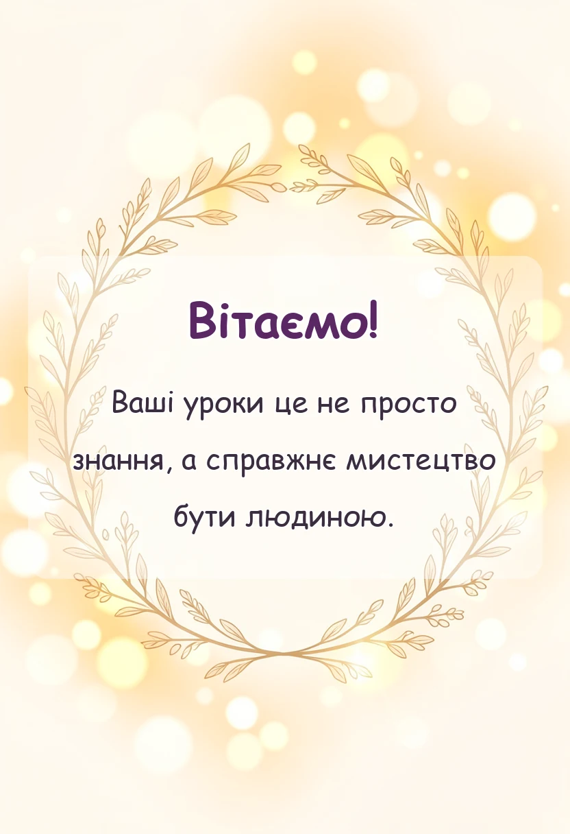 святкова картинка: привітання вчительці з днем вчителя