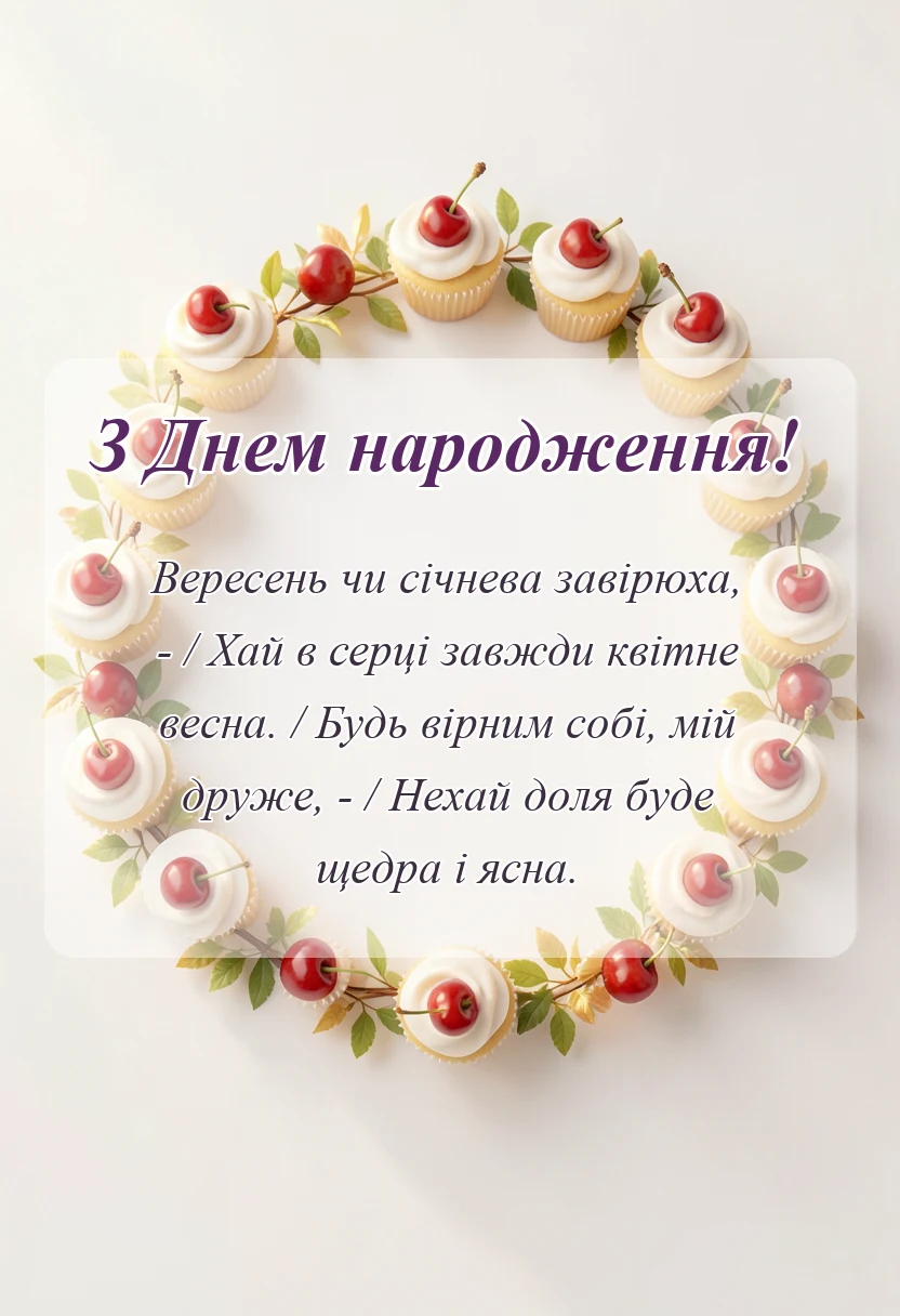 вітальна листівка - що бажають на день народження