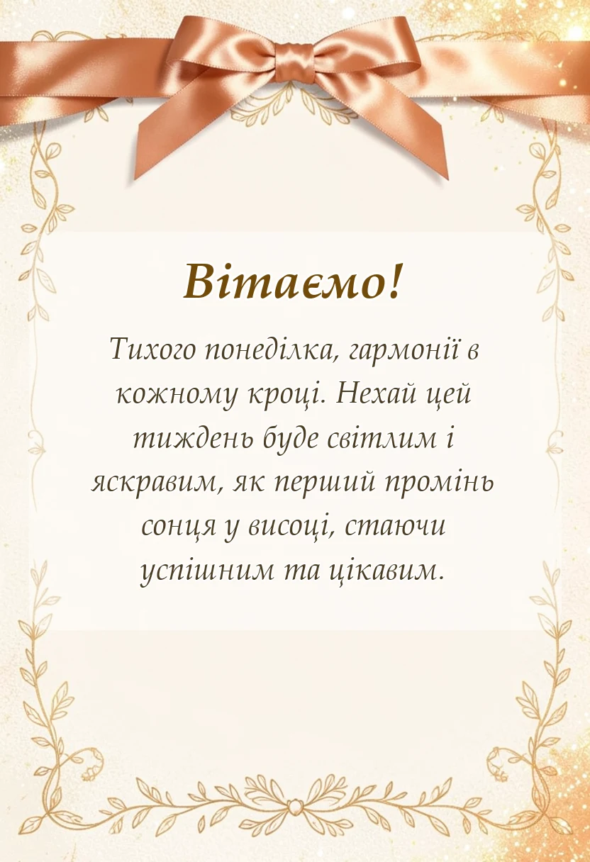 унікальна листівка - картинки мирного понеділка українською