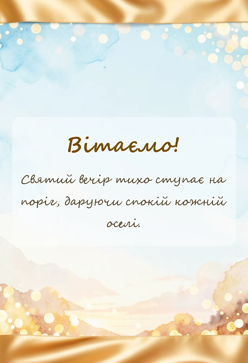 вітальна листівка - картинки зі святим вечором та різдвом христовим
